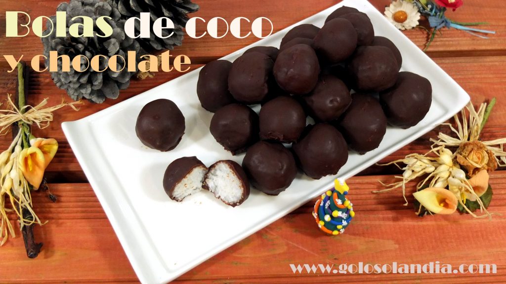 Bolas de coco y chocolate