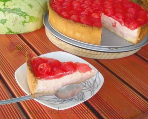 Tarta de nata y sandía