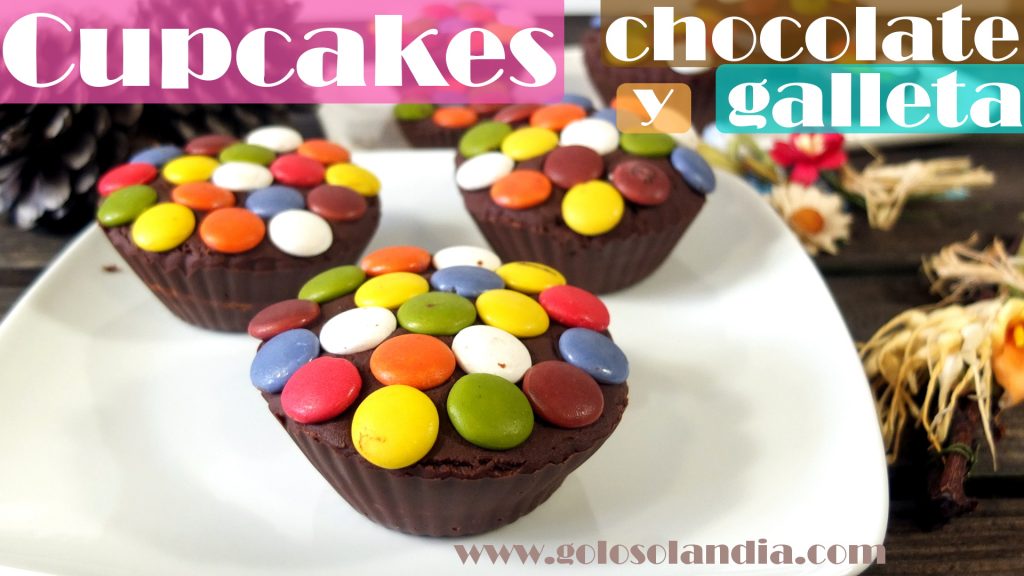 Cupcakes sin horno de chocolate y galletas