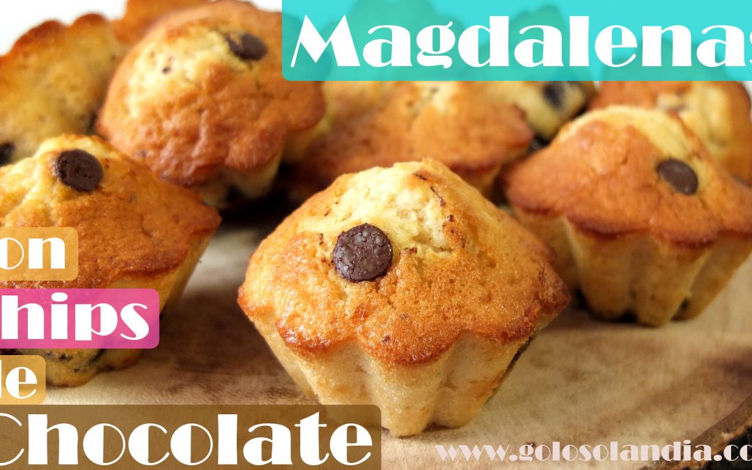 Magdalenas con chips de chocolate o muffins