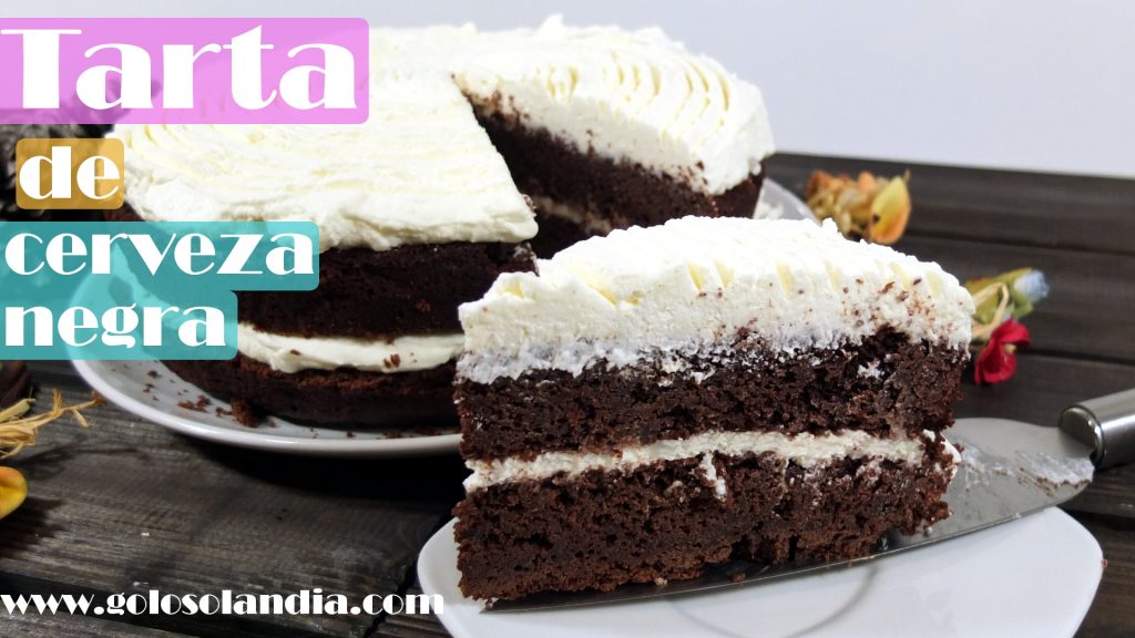 Tarta de cerveza negra tipo Guinness