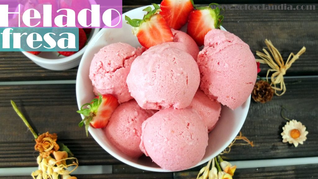 Helado de fresa sin maquina heladera fácil