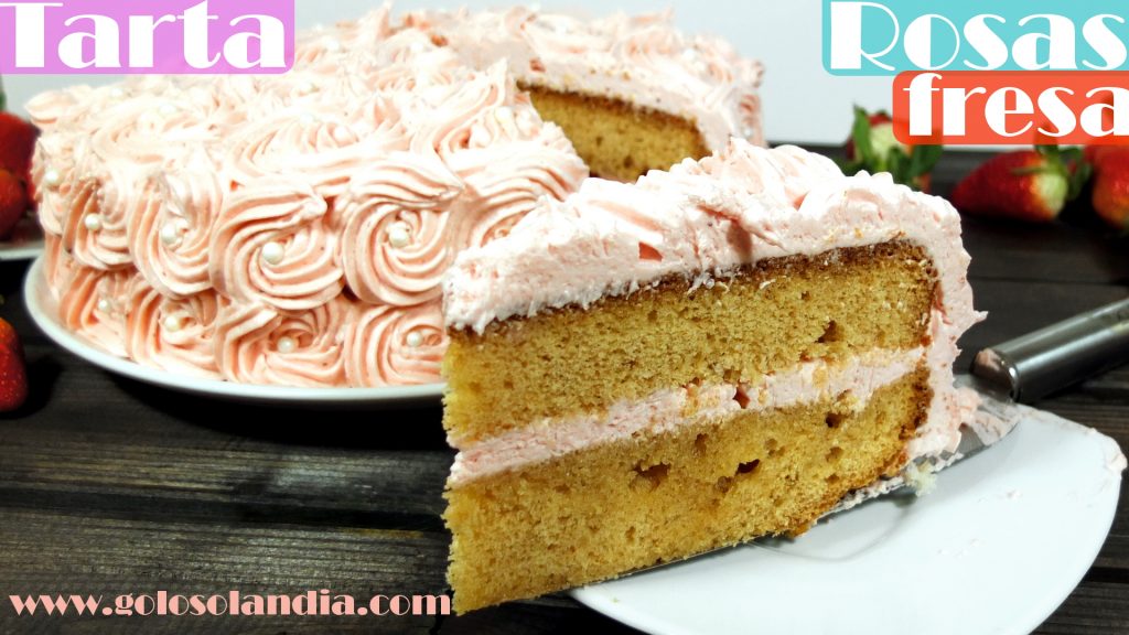 Tarta rosas de fresa receta