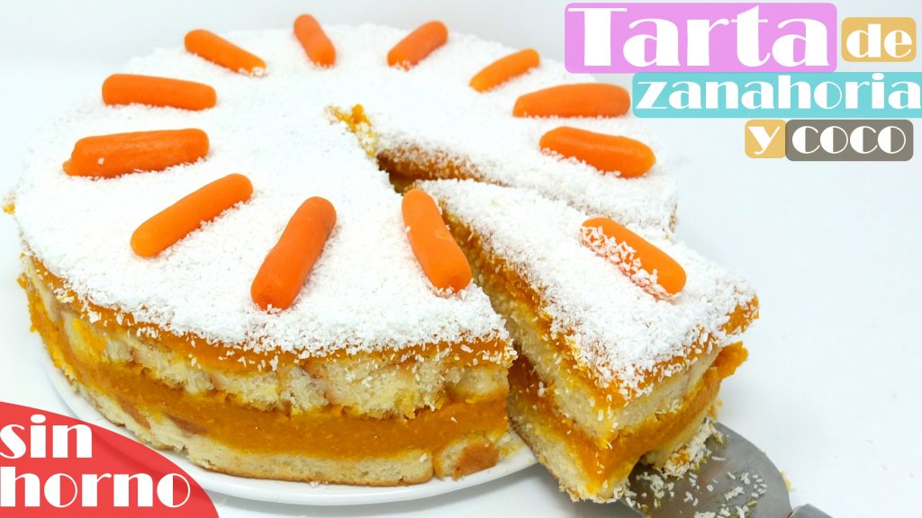 TARTA de ZANAHORIA, SIN HORNO!! (con coco) Receta fácil.