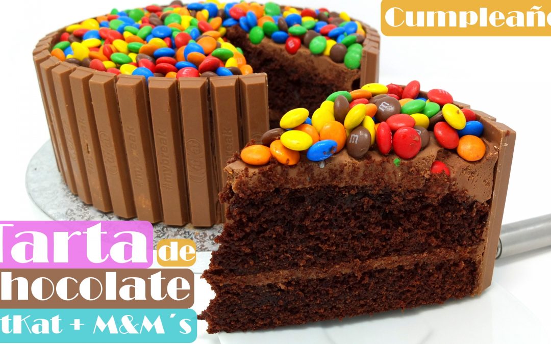 TARTA de CHOCOLATE KITKAT & M&M´s 🎂🍫(ideal CUMPLEAÑOS) Receta fácil🎂🍫
