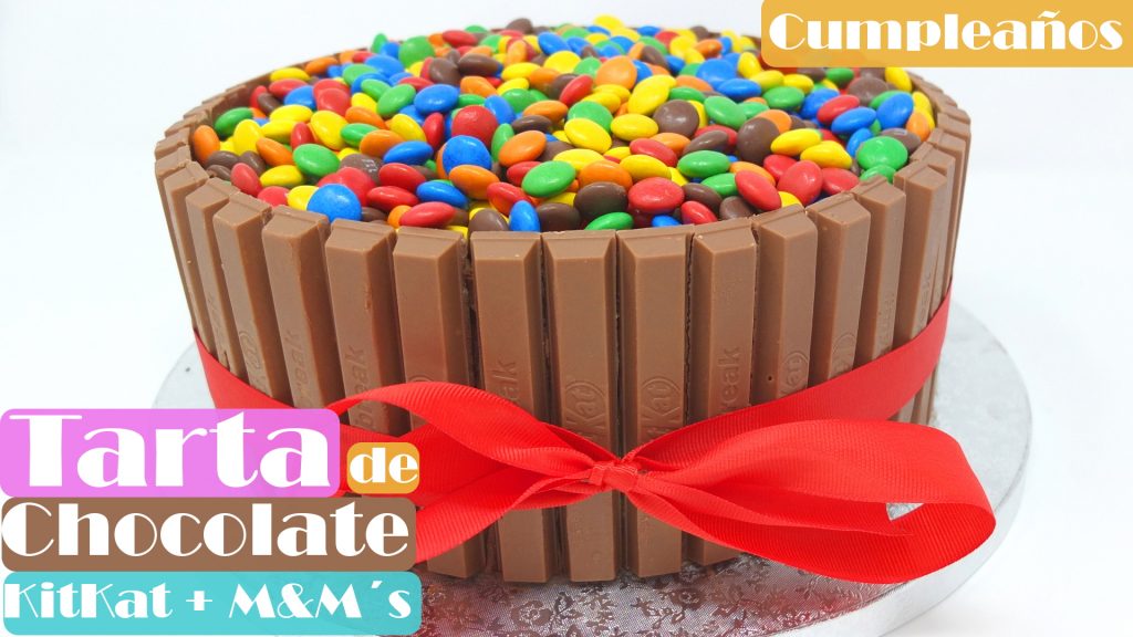 TARTA de CHOCOLATE KITKAT & M&M´s 🎂🍫(ideal CUMPLEAÑOS) Receta fácil🎂🍫