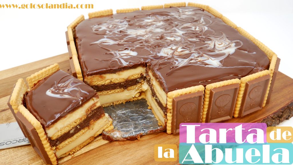 TARTA de la ABUELA DELICIOSA🍰👵🏼🎂 (crema, galleta y chocolate) Receta fácil🍰👵🏼🎂