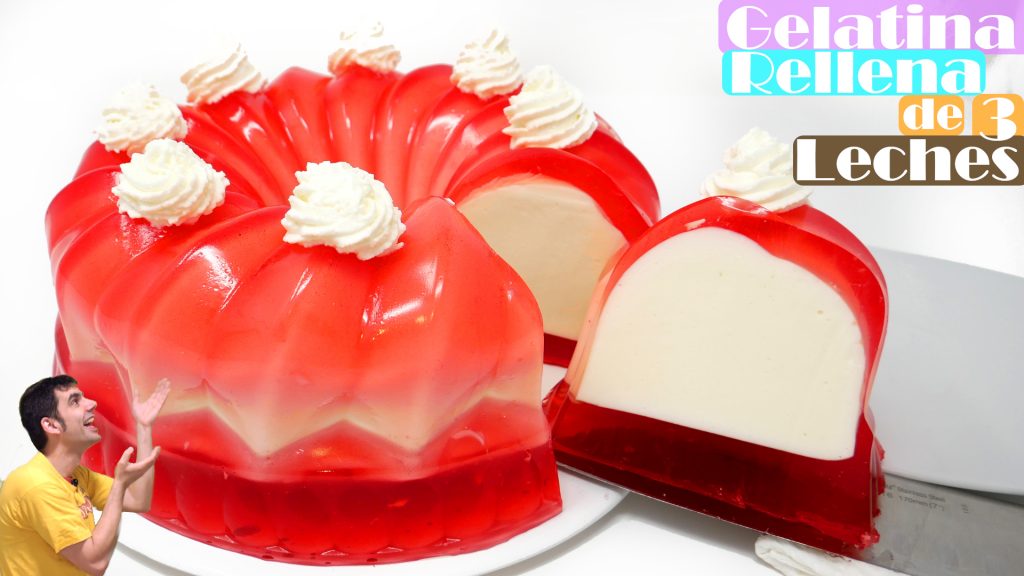 GELATINA RELLENA de TRES LECHES🍰😍🥛 (MUY FÁCIL y DELICIOSA)