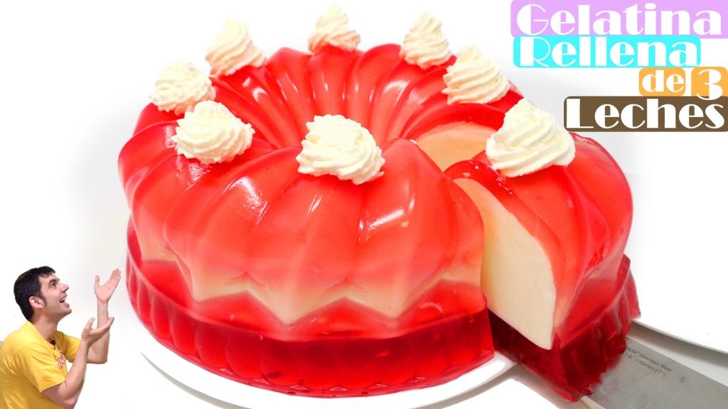 GELATINA RELLENA de TRES LECHES🍰😍🥛 (MUY FÁCIL y DELICIOSA)
