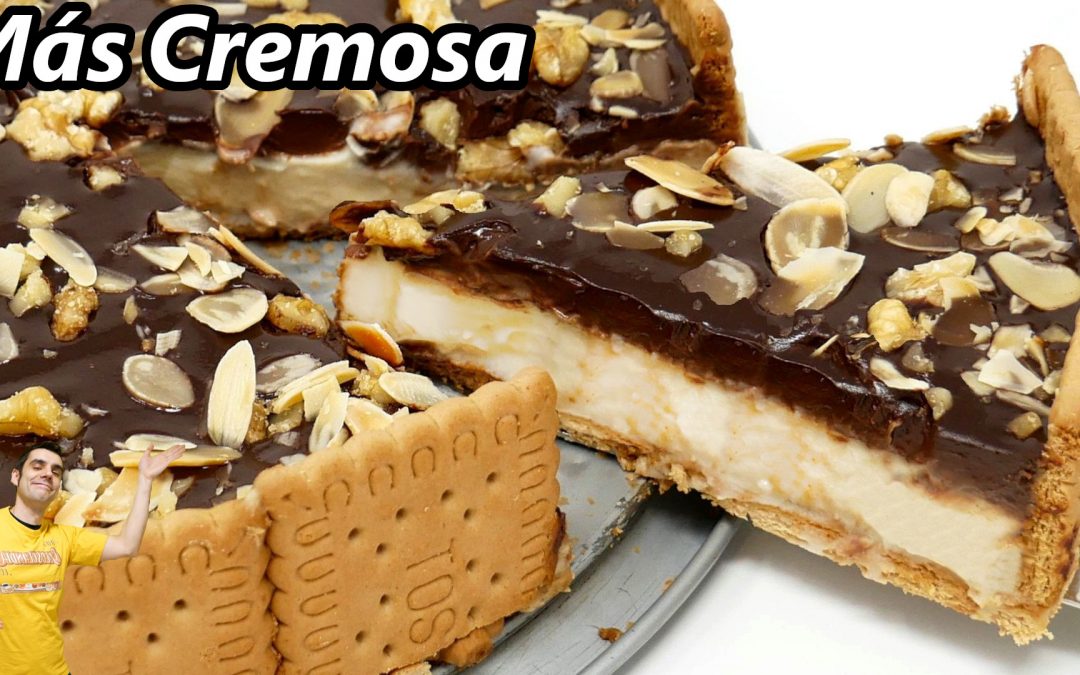 TARTA de GALLETA CREMA y CHOCOLATE😍🎂😋 ,SIN HORNO Fácil y CREMOSA