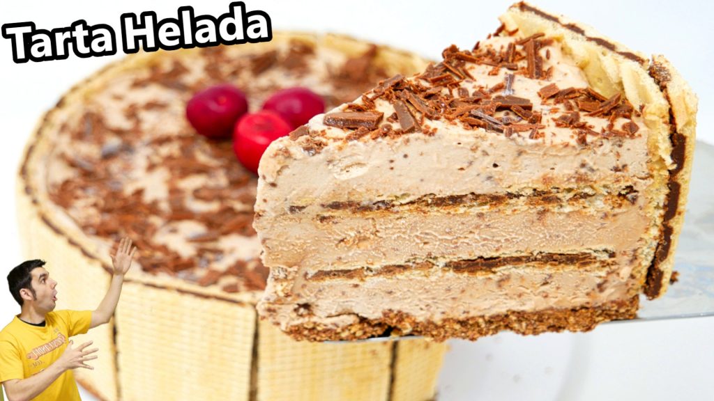 Tarta HELADA SIN COCINAR! (4 INGREDIENTES)  Pastel de oblea de chocolate😍🍫😋, Receta FÁCIL, SIN HUEVO