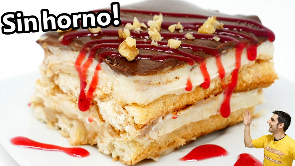 POSTRE SIN HORNO FÁCIL y DELICIOSO 😍🍰😋Torta tarta o pastel CERMOSO de BIZCOCHOS Receta #712