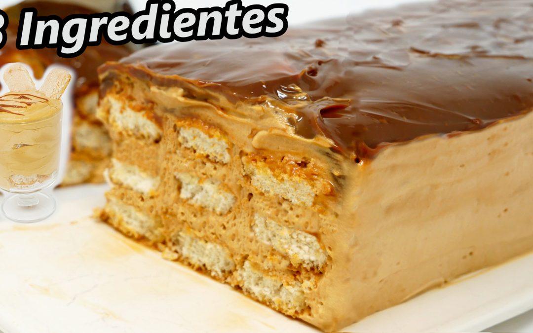 POSTRE con solo 3 INGREDIENTES de DULCE de LECHE 🍰🥧¡PASTEL SIN HORNO, SIN GELATINA!🍰🥧Receta # 745