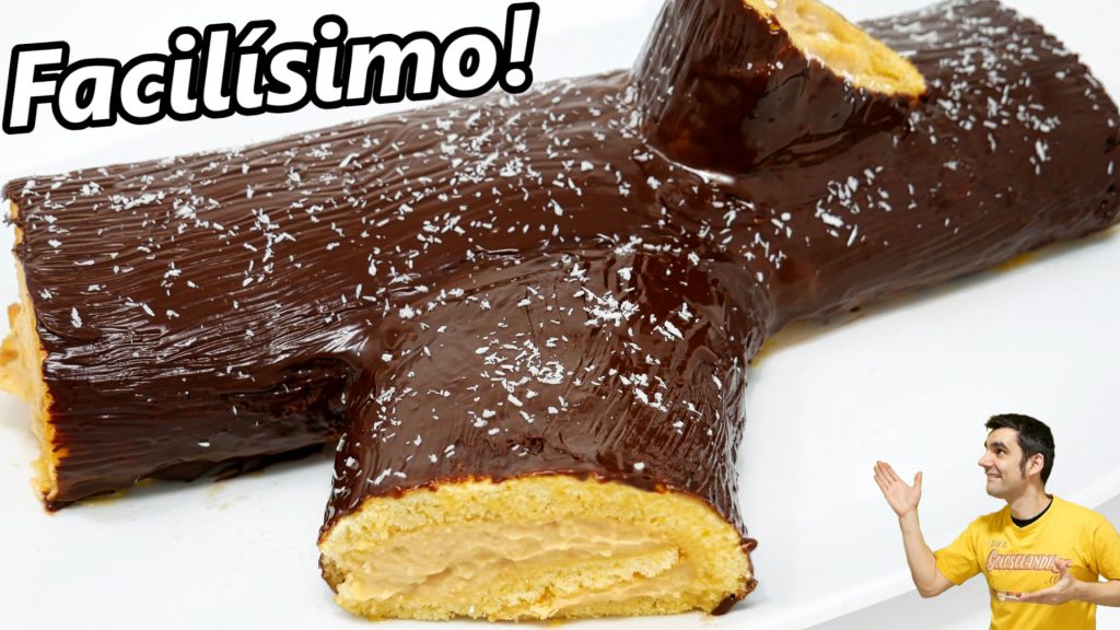 el MEJOR TRONCO de NAVIDAD 🎅🏼🍫😍 PASTEL en ROLLO o BRAZO, TARTA de CHOCOLATE y CREMA Receta # 749