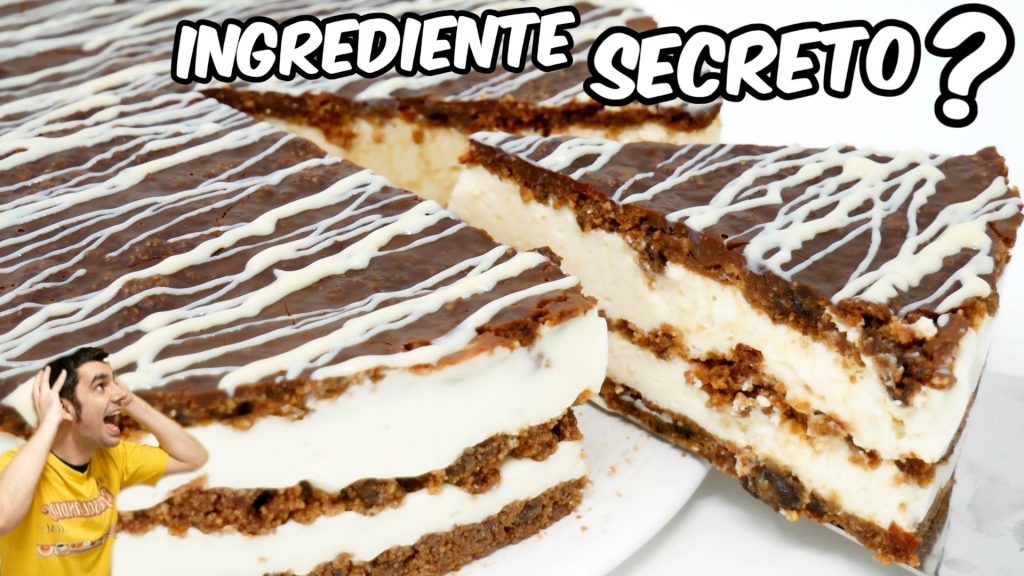 TARTA SIN HORNO DELICIOSA con un INGREDIENTE SECRETO 😍🍰😱¿lo adivinas? PASTEL SIN HUEVO Receta # 766