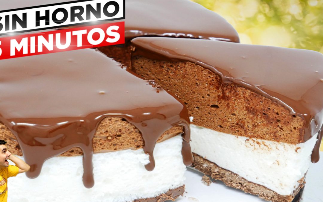 TARTA SIN HORNO de 3 CAPAS SIN LECHE CONDENSADA 😍🍫😋 SIN QUESO CREMA y SIN HARINA Receta # 775