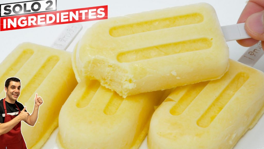 PALETAS de MANGO (2 INGREDIENTES y en 1 MINUTO) 😍🍡🍧, Helado casero saludable de fruta Receta # 826