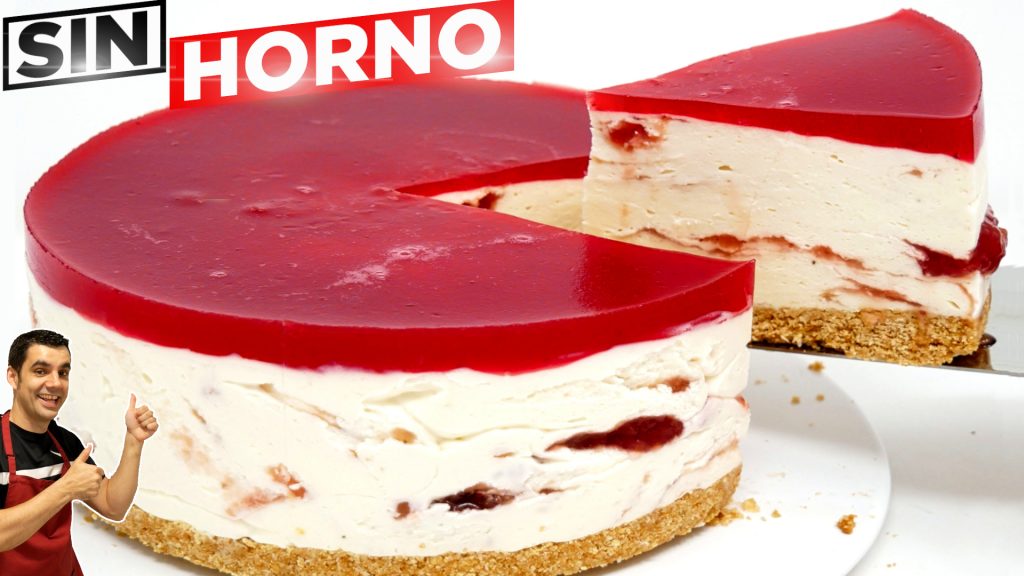 El mejor POSTRE FRÍO en MINUTOS😍 SIN HORNO y SIN HUEVO! Tarta de queso o Cheesecake 🍓🤩 Receta #827