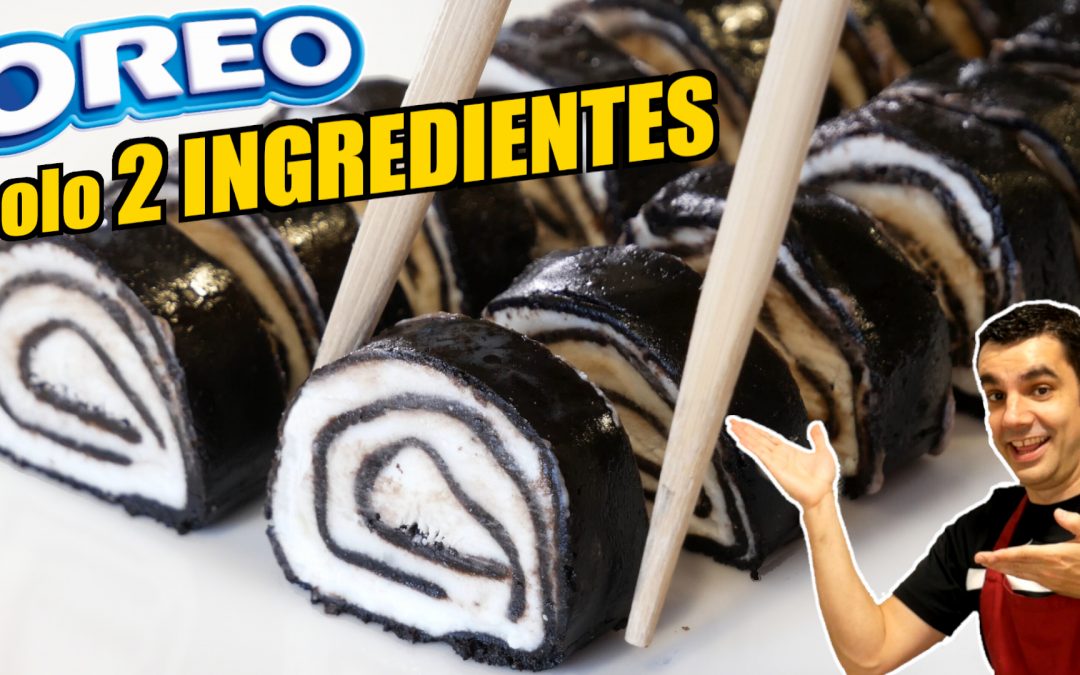 Sushi de Oreo 🍣🍪con solo 2 ingredientes! (Postre fácil sin horno al estilo Golosolandia) receta # 88