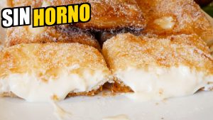 Teresitas de crema con masa de hojaldre.🍰👩‍🍳 Receta Asturiana fácil y deliciosa. SIN HORNO